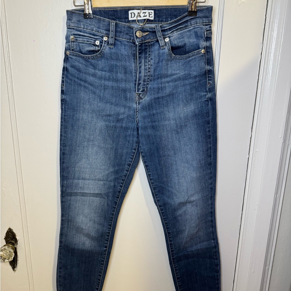 Daze Blue Skinny Jeans with Modern Distressed Look
